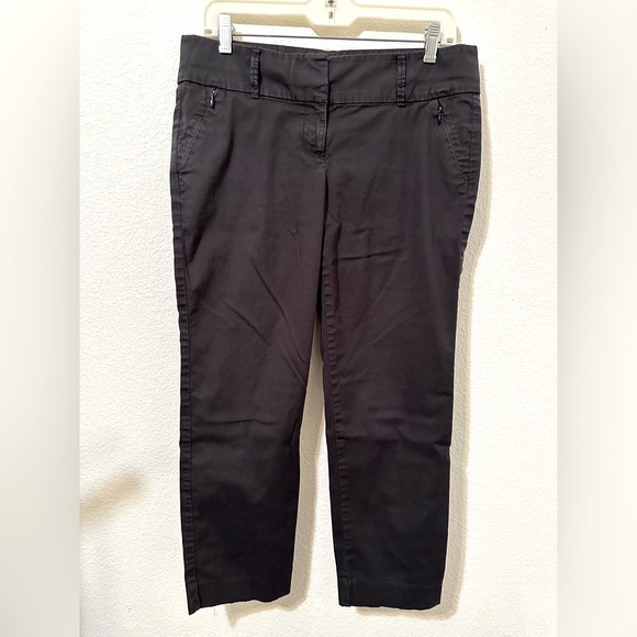 ANN TAYLOR Business Casual Black Trouser Pants With Pockets Ankle length - Picture 1 of 7
